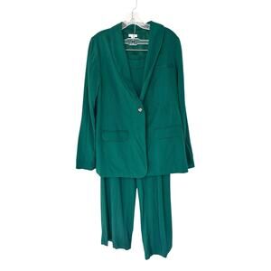 J. Jill Pants Suit Green Office Work Career‎ Business Relaxed Small Size 6 Tall